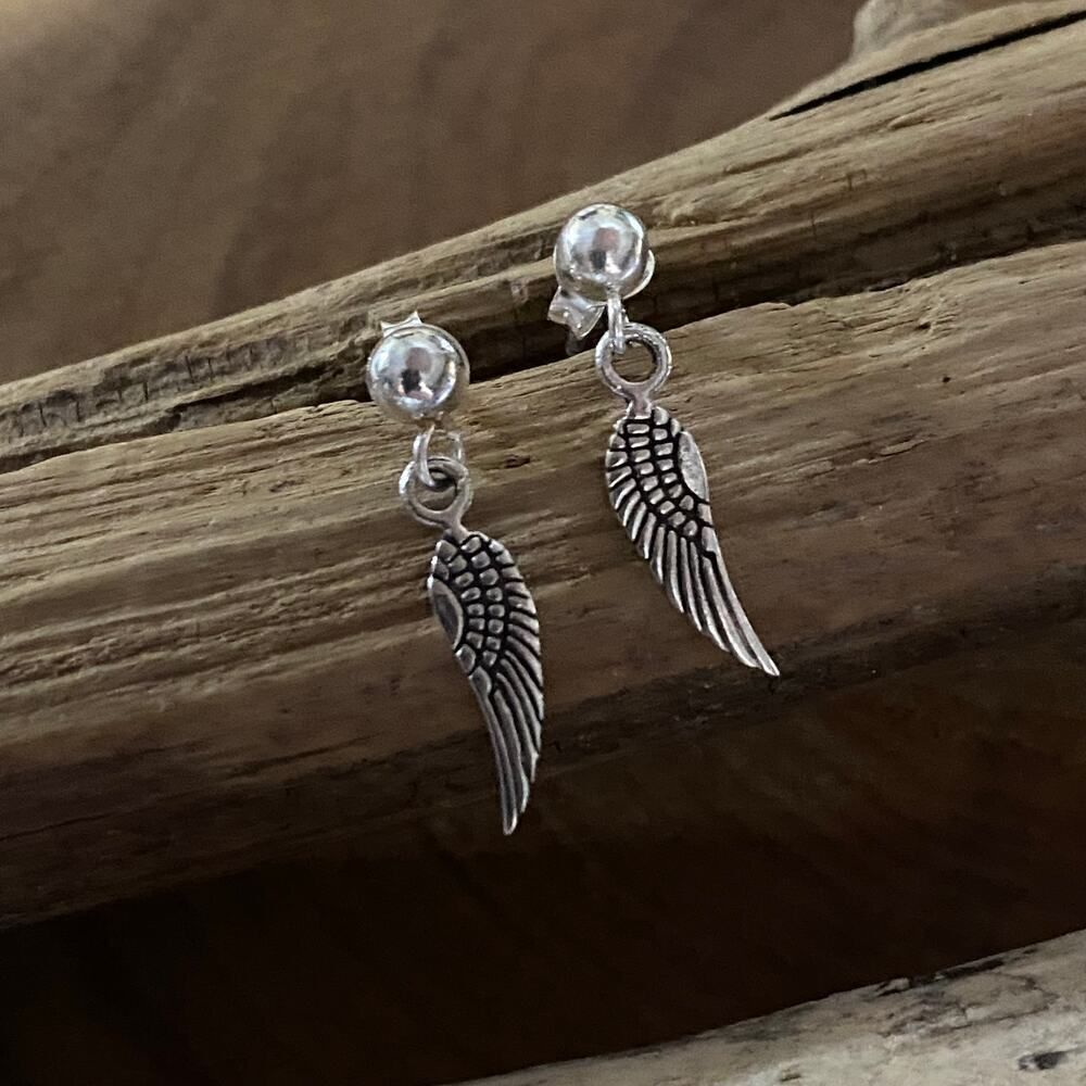 Wing Sterling Silver Drop Earrings